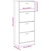 vidaXL Shoe Cabinet Smoked Oak 63x24x147 cm Engineered Wood