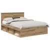 vidaXL Bed Frame Artisian Oak 150 x 200 cm Engineered wood
