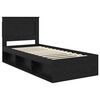 vidaXL Bed Frame with Headboard Black 100 x 200 cm Solid Pine Wood