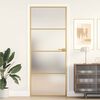 vidaXL Interior Door Slim Golden 83x201.5 cm Tempered Glass and Aluminium