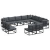 vidaXL Garden Sofa Set 12 pcs Black Aluminium
