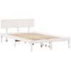 vidaXL Bed Frame with Headboard White 140 x 190 cm Solid Pine Wood