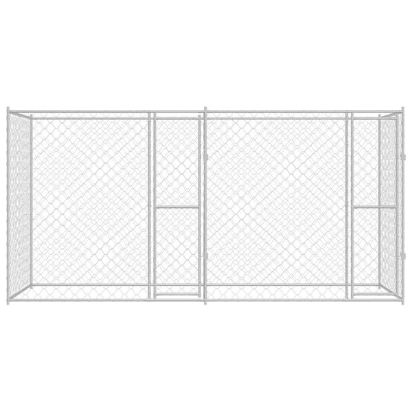 vidaXL Dog Cage Silver 400 x 200 x 200 cm Galvanised Steel