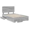 vidaXL Bed Frame with Drawer Grey Sonoma 120 x 200 cm Engineered Wood