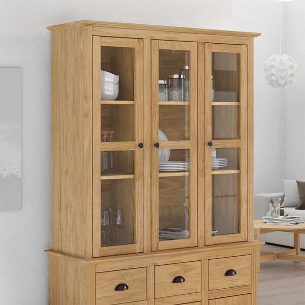 vidaXL Cabinet with Glass Doors BODO Honey Brown