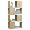vidaXL Book Cabinet Room Divider White and Sonoma Oak 60x24x124.5 cm