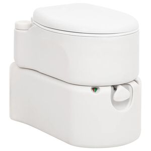 vidaXL Integrated Camping Toilet White 24+17 L HDPE&Enamel