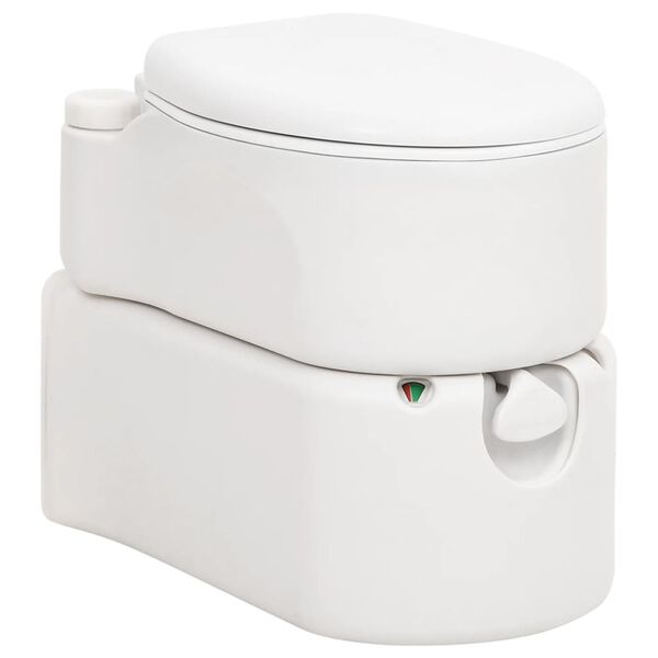 vidaXL Integrated Camping Toilet White 24+17 L HDPE&Enamel