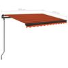 vidaXL Manual Retractable Awning with LED 3x2.5 m Orange and Brown