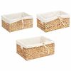 vidaXL Storage Baskets 3 pcs Natural 40 x 30 x 18 cm Water hyacinth