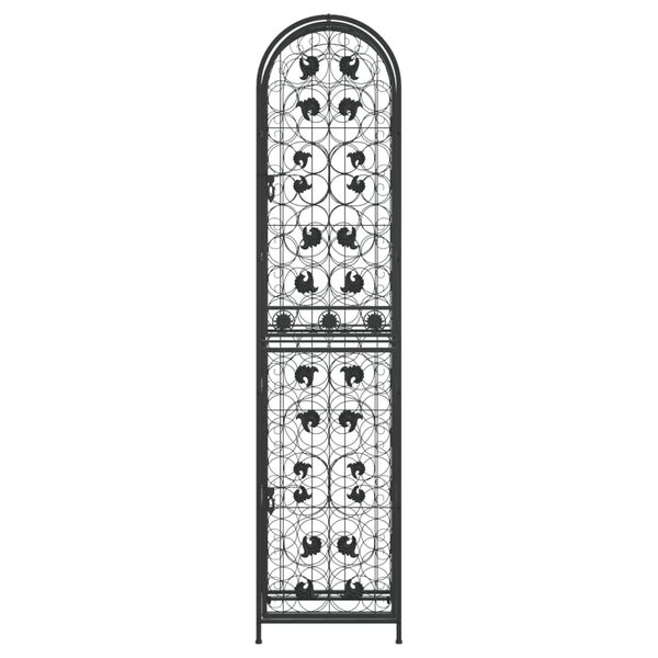 vidaXL Wine Rack for 73 Bottles Black 45x36x200 cm Wrought Iron