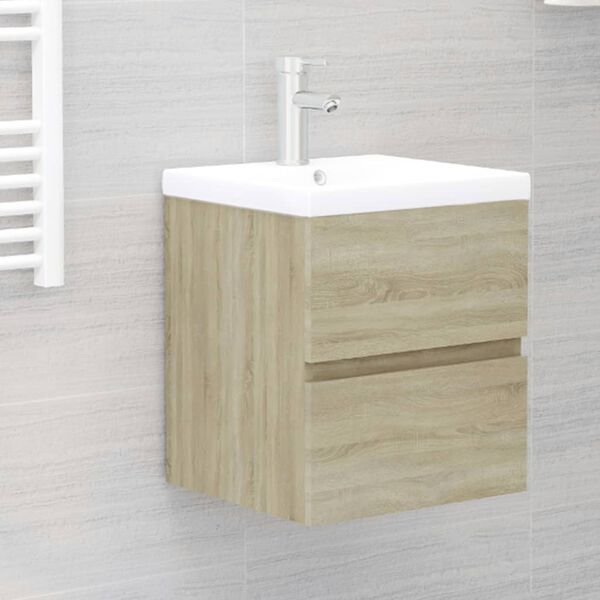 vidaXL Sink Cabinet with Built-in Basin Sonoma Oak Engineered Wood