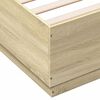 vidaXL Bed Frame with LED without Mattress Sonoma Oak 140x200 cm