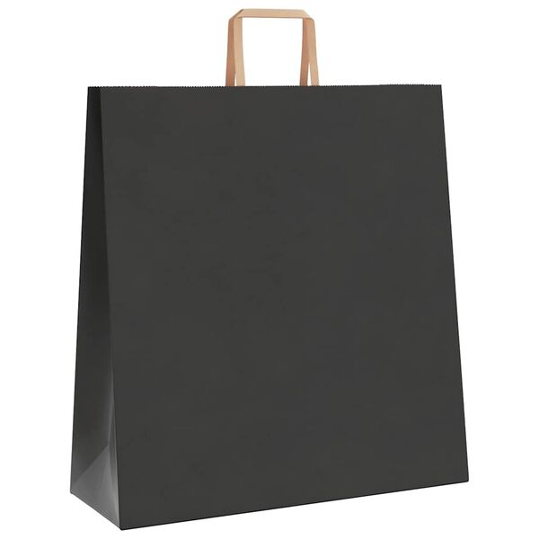 vidaXL Paper Bags 250 pcs with Handles Black 45x17x48 cm