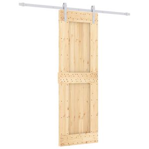 vidaXL Sliding Door Natural and White 70 x 210 cm Solid Pine Wood
