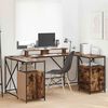 vidaXL Desk with Drawer Smoked Oak 182 x 101 x 87.5 cm Engineered Wood