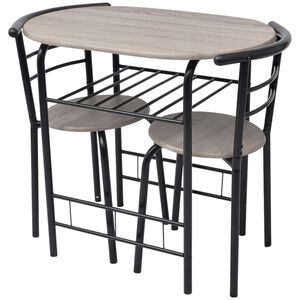 vidaXL Dining Set | Black | MDF, Iron | Medium | Sleek | Breakfast Bar Set