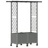 vidaXL Raised Bed with Trellis and Roof Light Grey 124.5 x 40 x 142 cm