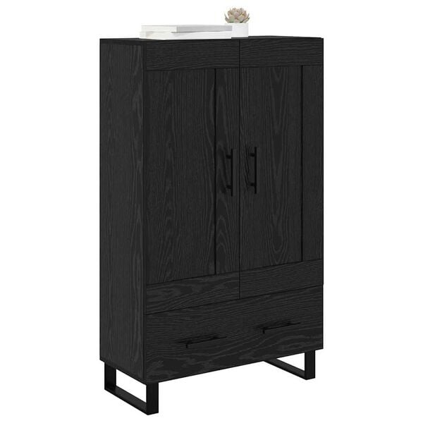 vidaXL Highboard Black Oak 69.5 x 31 x 115 cm Engineered Wood