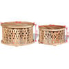 vidaXL Two Piece Coffee Table Set Solid Mango Wood