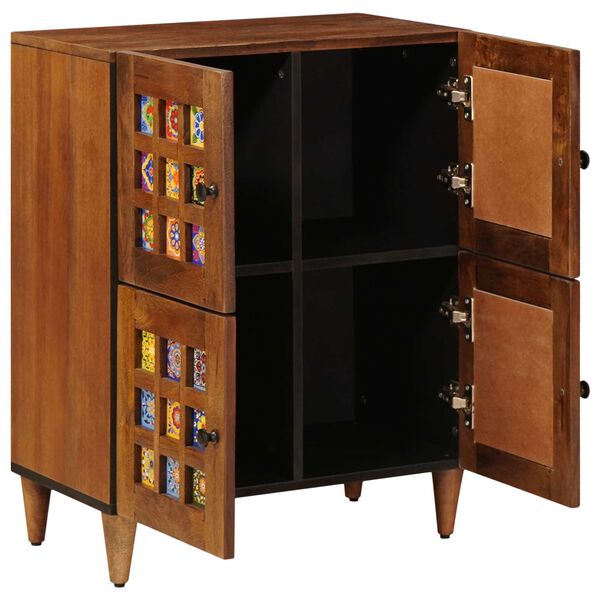 vidaXL Sideboard with Storage Walnut 60 x 33 x 75 cm Solid Mango Wood