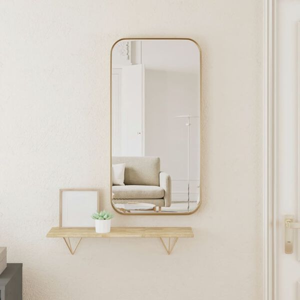 vidaXL Wall-mounted Mirror Gold 30x60 cm Rectangle