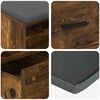 vidaXL Hall Bench with Cushion with Drawer Smoked Oak 80 x 38 x 46 cm