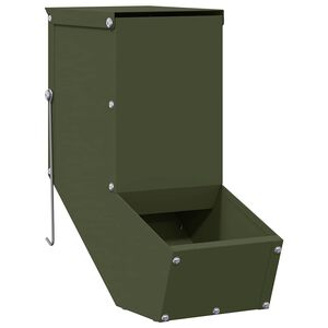 vidaXL Rabbit Feeder Olive Green 12.5 x 26 x 28.5 cm Cold-Rolled Steel