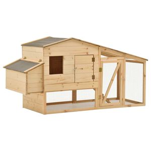 vidaXL Chicken Cage Solid Pine Wood 178x67x92 cm