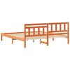 vidaXL Bed Frame with Headboard Wax Brown 200 x 200 cm Solid Pine Wood