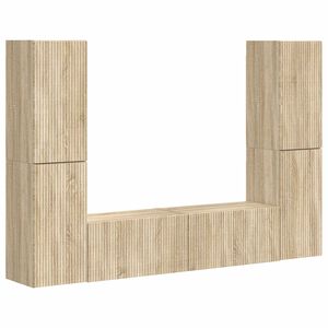vidaXL TV Cabinet Set 6 pcs Sonoma Oak Engineered Wood