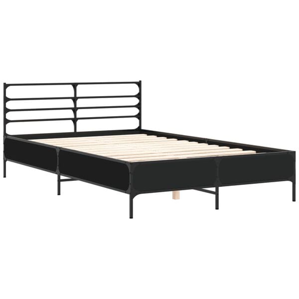 vidaXL Bed Frame without Mattress Black 135x190 cm Double