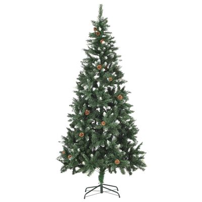 vidaXL Artificial Pre-lit Christmas Tree with Pine Cones 210 cm