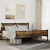 vidaXL Metal Bed Frame without Mattress Smoked Oak 160x200 cm