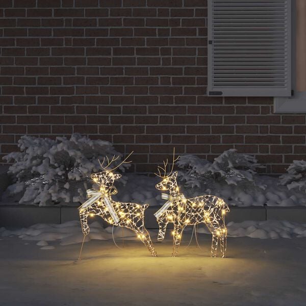 vidaXL LED Reindeers with 40 LEDs 2 pcs Warm White PET