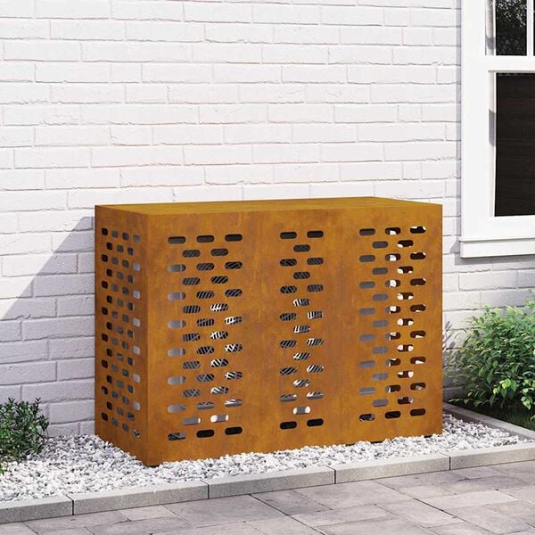 vidaXL Air Conditioner Cover Rusty 110 x 50 x 80 cm Weathering Steel