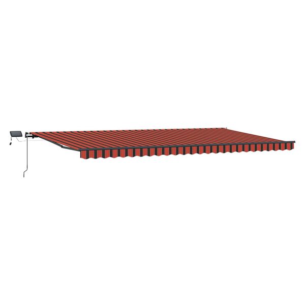 vidaXL Retractable Awning Manual Orange and brown 600 x 300 cm Fabric