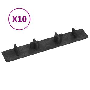 vidaXL Decking End Caps 10 pcs Black Plastic
