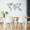 Homemania Wall Decoration World Map 120x72 cm Metal Black