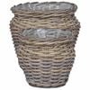 vidaXL Planter Basket with Storage 2 pcs Grey Lacak Rattan
