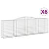 vidaXL Arched Gabion Baskets 6 pcs 400x50x120/140 cm Galvanised Iron