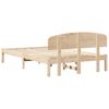 vidaXL Bed Frame with Headboard Natural 140 x 190 cm Solid Pine Wood