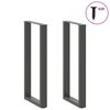 vidaXL Bar Table Legs U-Shaped 2 pcs Anthracite 40x(100-101) cm Steel