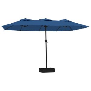 vidaXL Double-Head Garden Parasol Azure Blue 449x265 cm