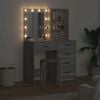 vidaXL Dressing Table 2 pcs Grey 50 x 41 x 135 cm Engineered wood