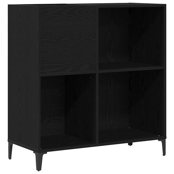 vidaXL Record Cabinet Black Oak 84.5 x 38 x 89 cm Engineered Wood