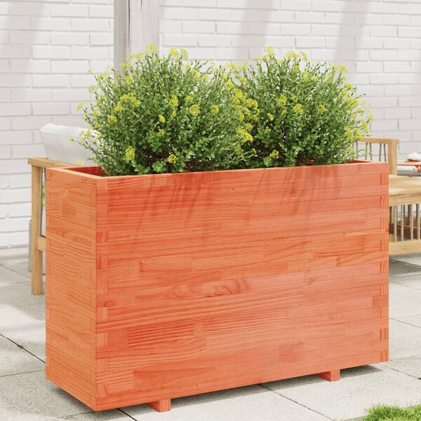 vidaXL Garden Planter Wax Brown 110x40x72.5 cm Solid Wood Pine