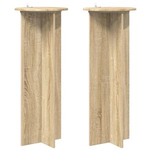 vidaXL Plant Stand 2 pcs Sonoma Oak &Oslash;40 x 100 cm Engineered Wood