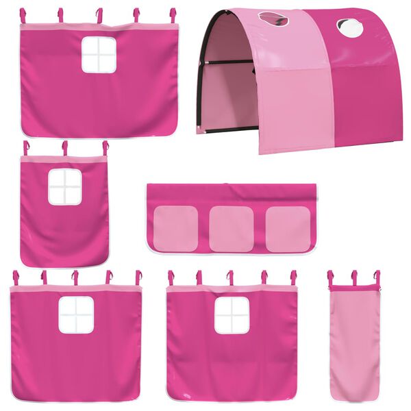 vidaXL Curtains for Loft Bed with Tunnel Pink Polyester