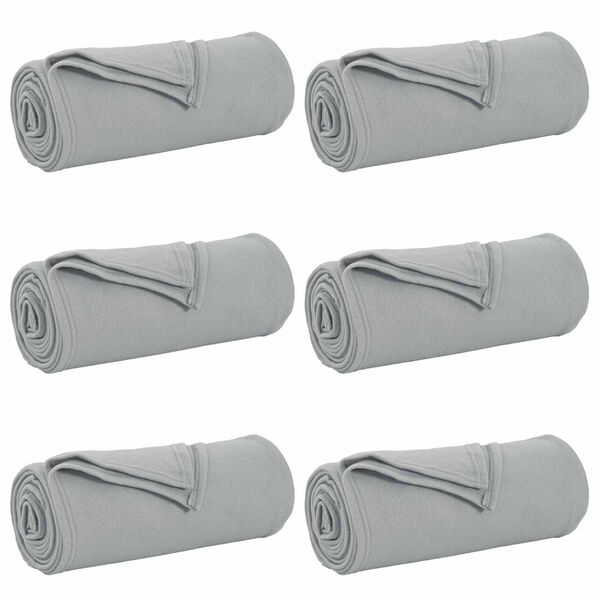 vidaXL Throw Blankets 6 pcs Grey 240 x 220 cm Fleece